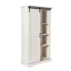 Flash Furniture Harrison Armoire/bibliothèque rustique de style campagnard avec porte de grange coulissante et étagères réglables