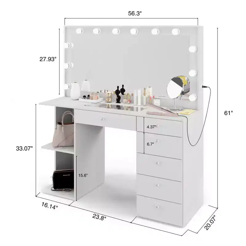 Coiffeuse maquillage éclairée Emmy - Boahaus