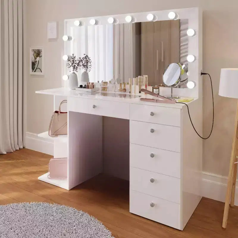 Coiffeuse maquillage éclairée Emmy - Boahaus