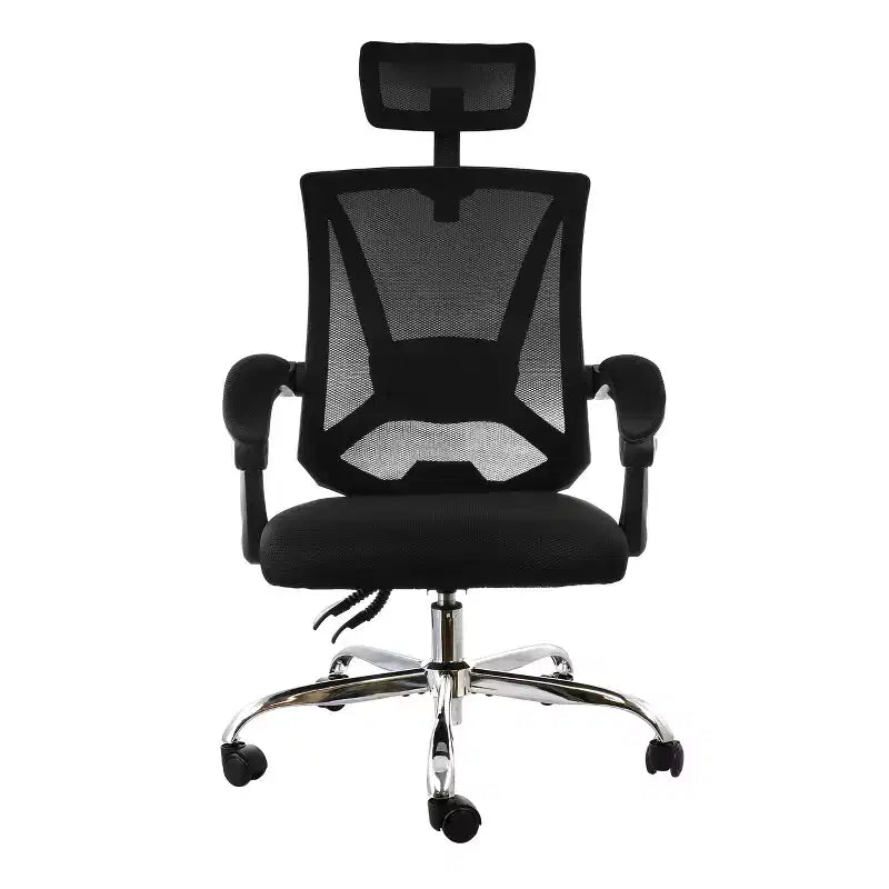 Chaise de bureau Elama Full Back en maille réglable avec appui-tête, noire