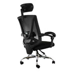 Chaise de bureau Elama Full Back en maille réglable avec appui-tête, noire