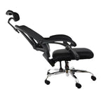 Chaise de bureau Elama Full Back en maille réglable avec appui-tête, noire