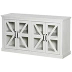 Buffet de cuisine rustique HOMCOM, meuble de rangement avec porte vitrée, meuble TV avec étagère réglable pour salle à manger