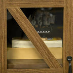 Buffet de cuisine rustique HOMCOM, meuble de rangement avec porte vitrée, meuble TV avec étagère réglable pour salle à manger