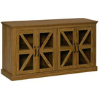 Buffet de cuisine rustique HOMCOM, meuble de rangement avec porte vitrée, meuble TV avec étagère réglable pour salle à manger