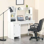 HOMCOM Bureau d'ordinateur de style ferme avec huche et armoire, Bureau de télétravail avec rangement, pour l'étude