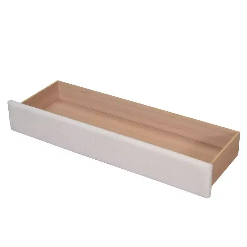 Lit plateforme rembourré en molleton d'ours en peluche Queen Size avec ports USB et tiroir-ModernLuxe