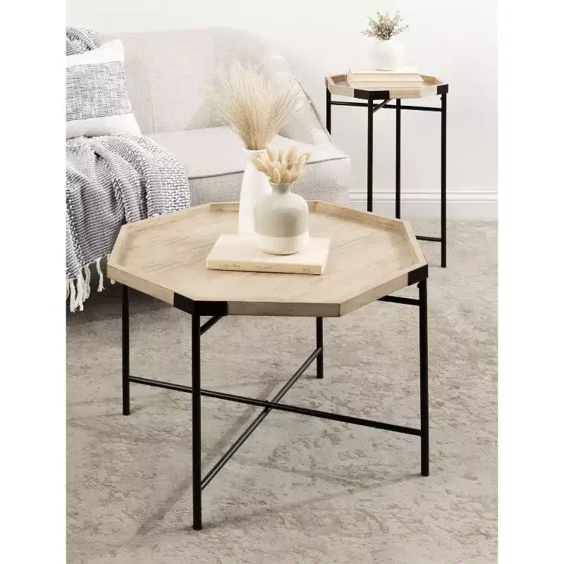 Table d'appoint octogonale en bois Kate and Laurel Occonor, 15x15x24, Naturel