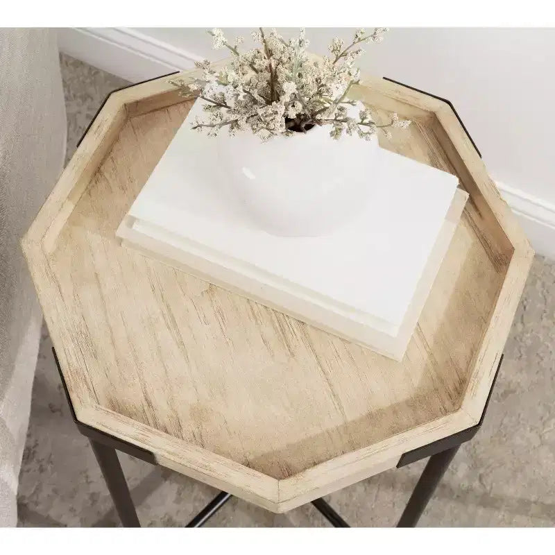 Table d'appoint octogonale en bois Kate and Laurel Occonor, 15x15x24, Naturel