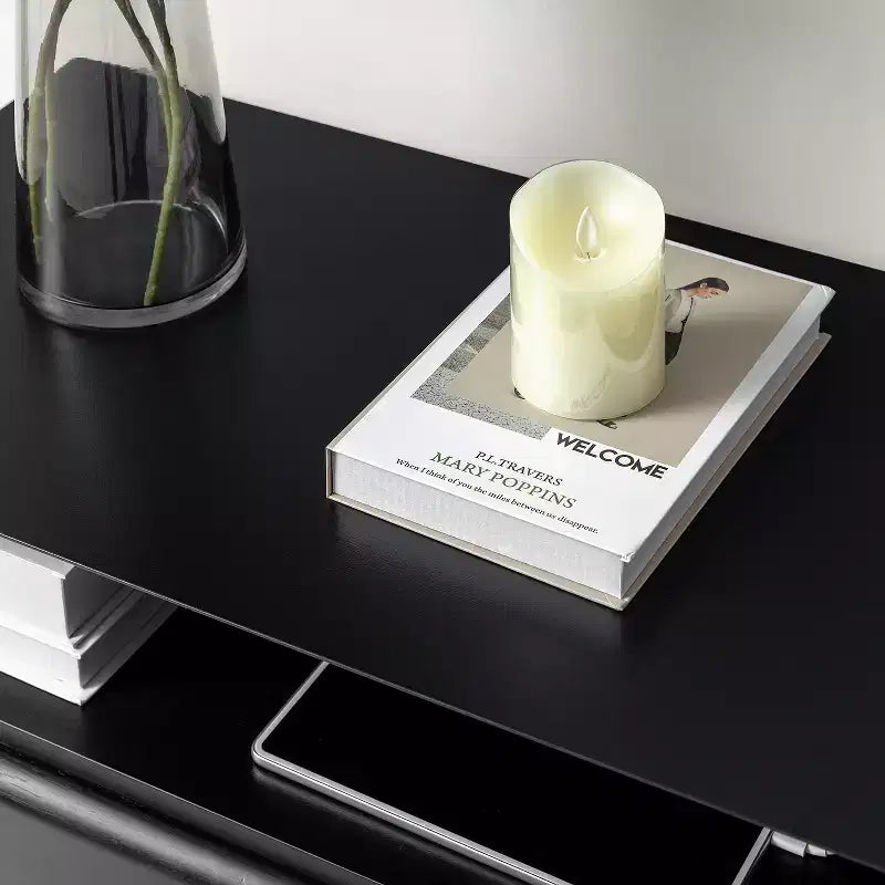 Margery Table d'appoint Moderne Mid-century à 2 Tiroirs avec Prises Intégrées, Gestion des Câbles et Étagère Ouverte | HULALA HOME