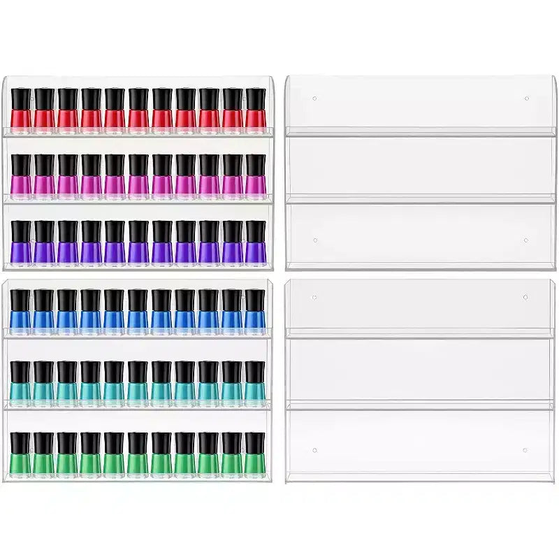 Sorbus Étagère Murale en Acrylique Transparent à 6 Niveaux pour Vernis à Ongles - Organisateur Élégant - Peut Contenir Jusqu'à 90 Bouteilles de Vernis à Ongles