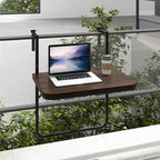 Table pliante suspendue Costway avec hauteur réglable sur 3 niveaux pour balcon