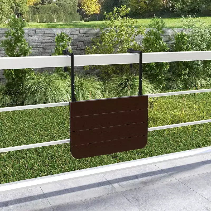 Table pliante suspendue Costway avec hauteur réglable sur 3 niveaux pour balcon