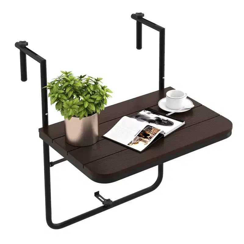 Table pliante suspendue Costway avec hauteur réglable sur 3 niveaux pour balcon