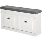 HOMCOM Banc à chaussures moderne pour entrée, organiseur de rangement avec coussin, 2 tiroirs, étagère réglable, contient 8 paires