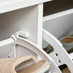 HOMCOM Banc à chaussures moderne pour entrée, organiseur de rangement avec coussin, 2 tiroirs, étagère réglable, contient 8 paires