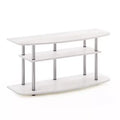 Furinno 3-Tier No Tools TV Stand Entertainment Center Hold up to 46 TV White Oak