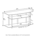 Furinno Meuble TV 3 niveaux sans outils, meuble de divertissement pouvant accueillir un téléviseur de 46 pouces, chêne blanc