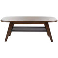 Oren 2 Tier Coffee Table - Walnut/Black Metal - Safavieh
