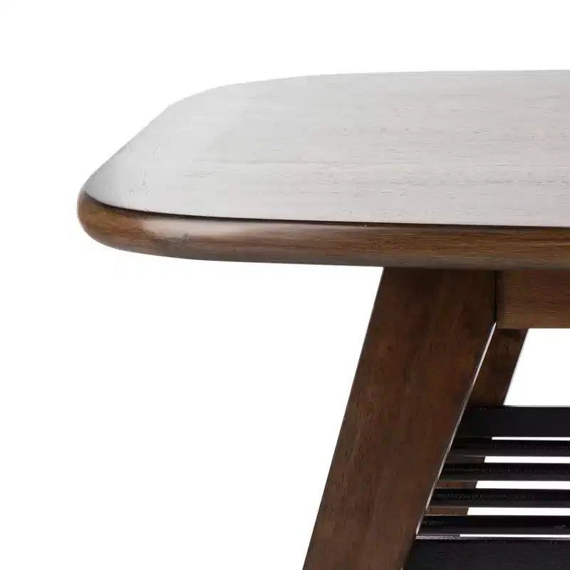 Table basse à 2 niveaux Oren - Noyer/Métal noir - Safavieh