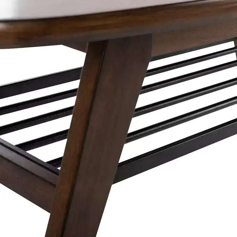 Table basse à 2 niveaux Oren - Noyer/Métal noir - Safavieh