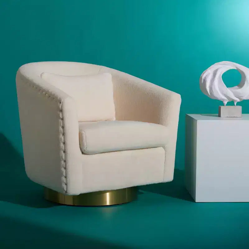 Fauteuil baquet pivotant matelassé Clara - SFV4702 - Safavieh Couture