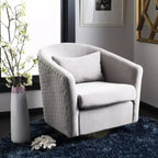 Fauteuil baquet pivotant matelassé Clara - SFV4702 - Safavieh Couture