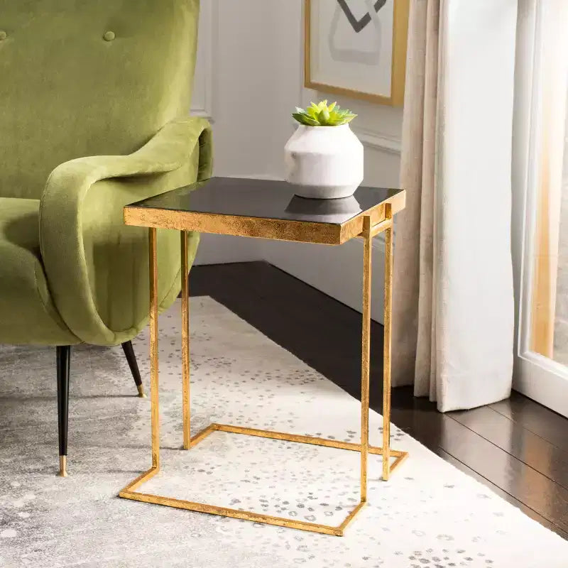 Table d'appoint Amarylis Greek Key - ACC3209A - Noir/Or - Safavieh