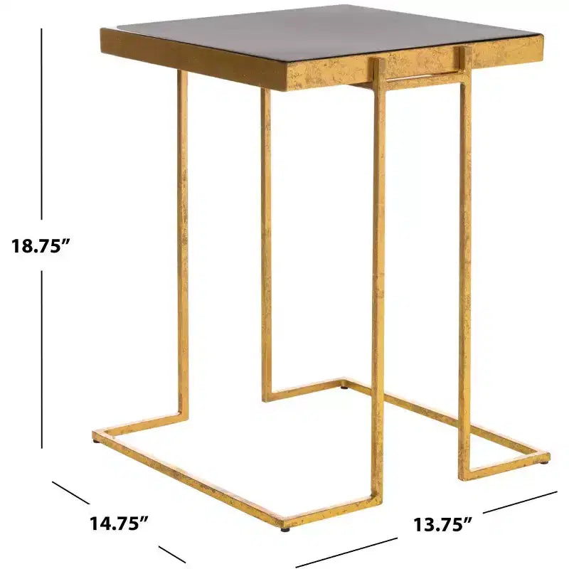 Table d'appoint Amarylis Greek Key - ACC3209A - Noir/Or - Safavieh