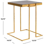 Table d'appoint Amarylis Greek Key - ACC3209A - Noir/Or - Safavieh