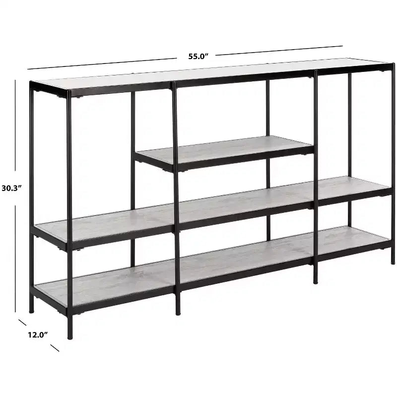 Console 3 niveaux Petra - CNS6204A - Beige/Noir - Safavieh