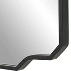 Miroir mural décoratif rectangulaire Uttermost, Angles vifs modernes, Courbes douces, Cadre en fer noir mat 24 de large pour salle de bain