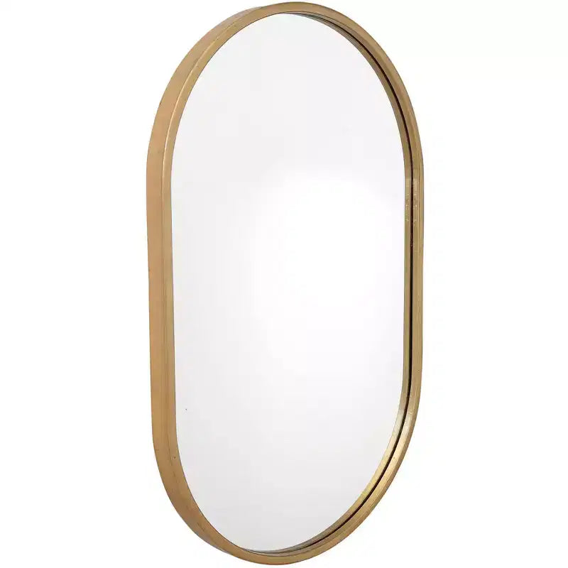 Uttermost Oval Vanity Accent Wall Mirror Antique Gold Leaf Iron Frame 20 Wide for Bathroom Bedroom Living Room House Office