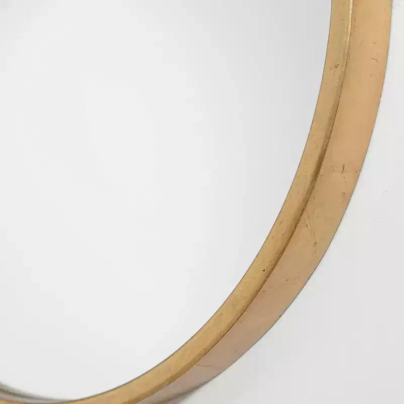 Miroir mural décoratif ovale Uttermost, cadre en fer feuille d'or antique, 51 cm de large, pour salle de bain, chambre, salon, maison, bureau