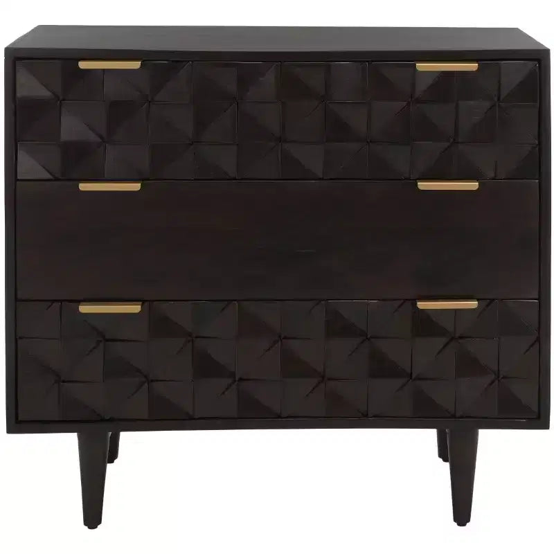 Zinnia 3 Drawer Chest - CHS9000 - Walnut - Safavieh