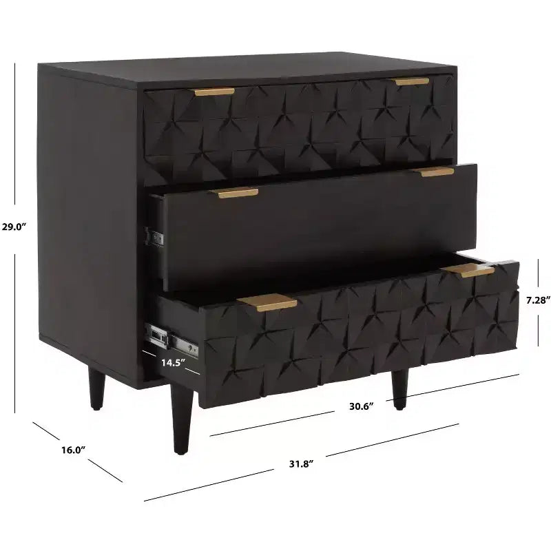 Commode 3 tiroirs Zinnia - CHS9000 - Noyer - Safavieh