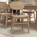 Lot de 2 chaises de salle à manger Merrick Lane en rotin avec structure en bois massif
