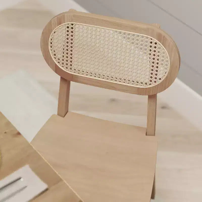 Lot de 2 chaises de salle à manger Merrick Lane en rotin avec structure en bois massif