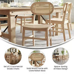 Lot de 2 chaises de salle à manger Merrick Lane en rotin avec structure en bois massif