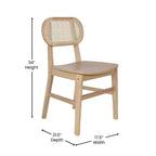 Lot de 2 chaises de salle à manger Merrick Lane en rotin avec structure en bois massif