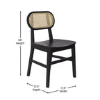 Lot de 2 chaises de salle à manger Merrick Lane en rotin avec structure en bois massif
