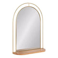 Kate and Laurel Reverie Framed Wall Mirror with Shelf, 23x30, Natural