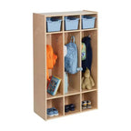 Casier à manteaux 3 sections ECR4Kids Streamline avec rangement à casiers, mobilier de classe
