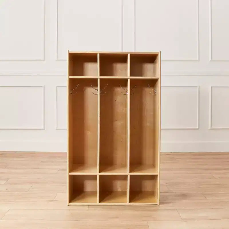 Casier à manteaux 3 sections ECR4Kids Streamline avec rangement à casiers, mobilier de classe