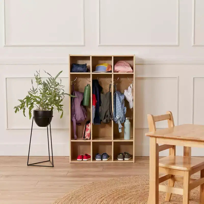 Casier à manteaux 3 sections ECR4Kids Streamline avec rangement à casiers, mobilier de classe