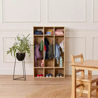 Casier à manteaux 3 sections ECR4Kids Streamline avec rangement à casiers, mobilier de classe