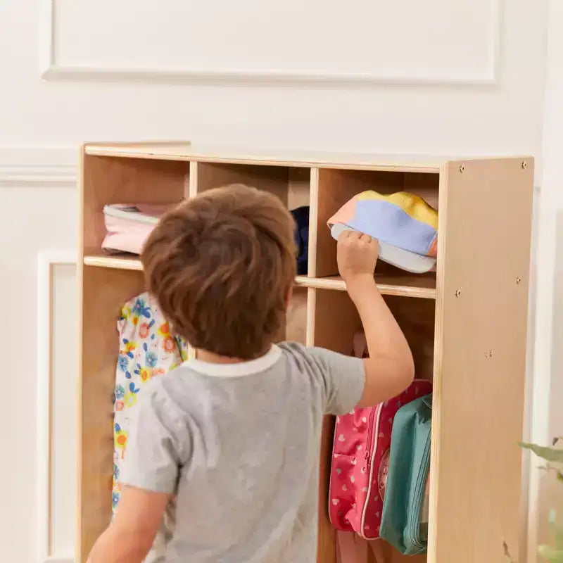 Casier à manteaux 3 sections ECR4Kids Streamline avec rangement à casiers, mobilier de classe