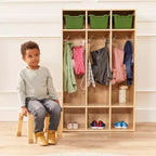 Casier à manteaux 3 sections ECR4Kids Streamline avec rangement à casiers, mobilier de classe