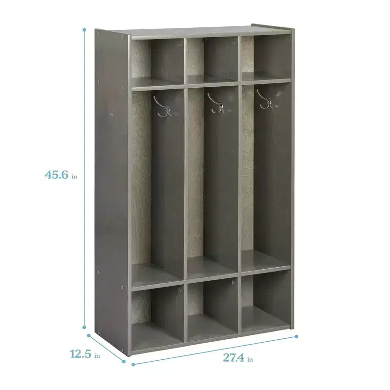 Casier à manteaux 3 sections ECR4Kids Streamline avec rangement à casiers, mobilier de classe