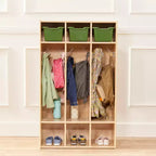 Casier à manteaux 3 sections ECR4Kids Streamline avec rangement à casiers, mobilier de classe